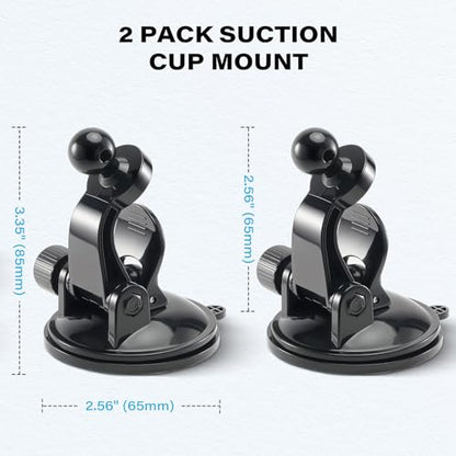 2 PCS Adjustable GPS Car Mount for Garmin Nuvi Dezl Drive Drivesmart Zumo Driveassist DriveLuxe StreetPilot RV, Replacement Suction Cup GPS Dash Ball Mount Dashboard Windshield Car Holder