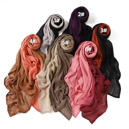 Premium Ombre Viscose Hijab Scarf for Women Muslim Lightweight Gradient Color Shade Hair Wraps Long Hijabs Scarves - color: Black 1#