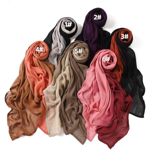 Premium Ombre Viscose Hijab Scarf for Women Muslim Lightweight Gradient Color Shade Hair Wraps Long Hijabs Scarves - color: Khaki 5#