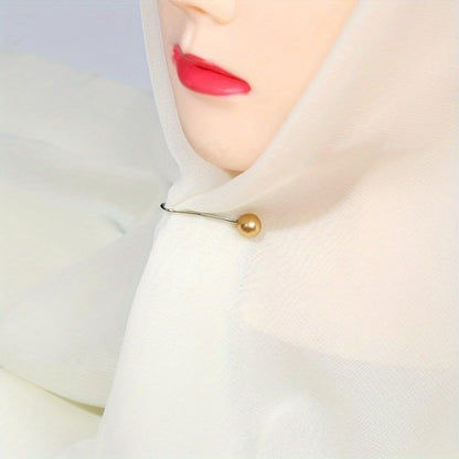12Pcs/Lot Anti Slip Brooch Headscarf Shawl Scarf Lady Fixed Pins Scarf Hijab Clips Pearl Stylish Brooch for Women Jewelry - color: Random mixed