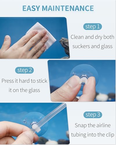 Pawfly Aquarium Suction Cup Clips for Standard 3/16" ID Airline Tubing Clear Air Hose Holder Clamp Accessories for Fish Tank Aeration Setup, 20 Pack - color: Clear