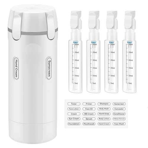 4 in 1 Travel Dispenser Bottle, 4 X 30ML/Pack Toiletries Containers - color: White