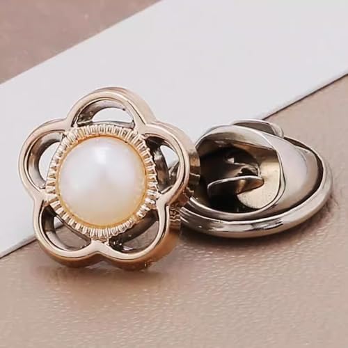 TIHOOD 100PCS Pearl Brooch Buttons, No Sew Instant Removable Reusable Cover Up Buttons Pins, Rhinestone Brooch Pins for Women Fashion, Replacement Safety Button