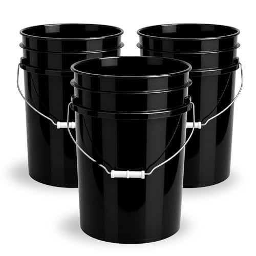 ePackageSupply 5 Gallon Bucket - Food Grade Bucket BPA-Free, Black, 3 Pack - color: Black, size: 3 Packs