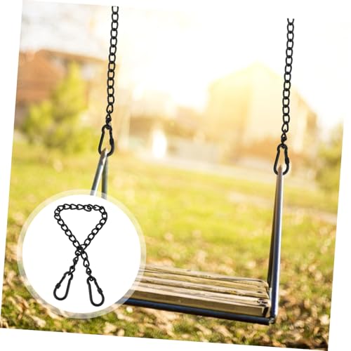 GALPADA Strong Steel Hanging Chains Snap Hooks for Hammocks Height Black Coated Link Set for Swing Chairs and Punching Bags Easy Installation for Outdoor and Indoor Use