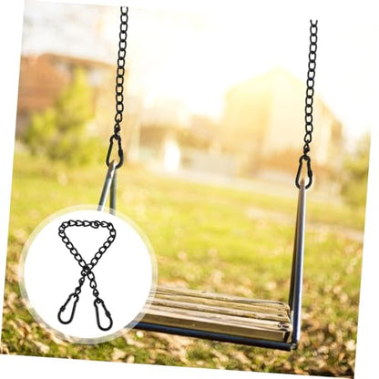 GALPADA Strong Steel Hanging Chains Snap Hooks for Hammocks Height Black Coated Link Set for Swing Chairs and Punching Bags Easy Installation for Outdoor and Indoor Use