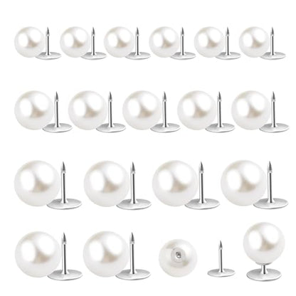 ZLMCUJE 18 Sets No Sew Pearls Decorative Replace Buttons Brooch Pearl Pins Removable Reusable for Clothes DIY Clothing Accessories(Mix) - size: Mixed Size