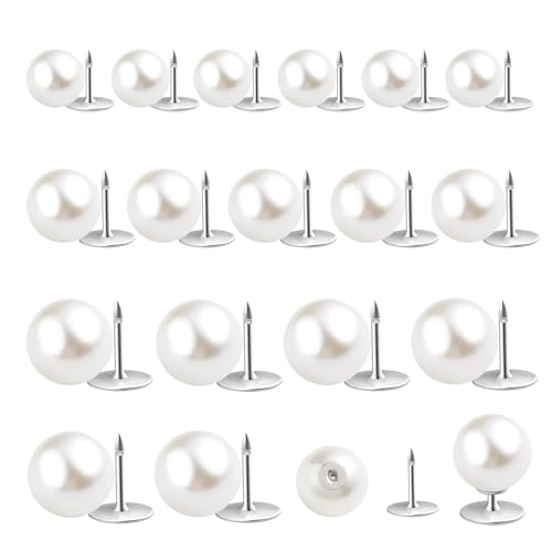 ZLMCUJE 18 Sets No Sew Pearls Decorative Replace Buttons Brooch Pearl Pins Removable Reusable for Clothes DIY Clothing Accessories(Mix) - size: Mixed Size