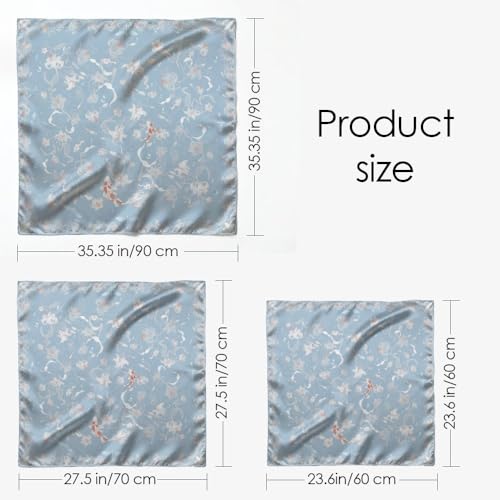 Silk Like Head Scarf for Women Satin Bandana for Hair Wrapping Handbags Fashion Accessory Square Hair Scarf 27.5" - color: 05#elegant Art