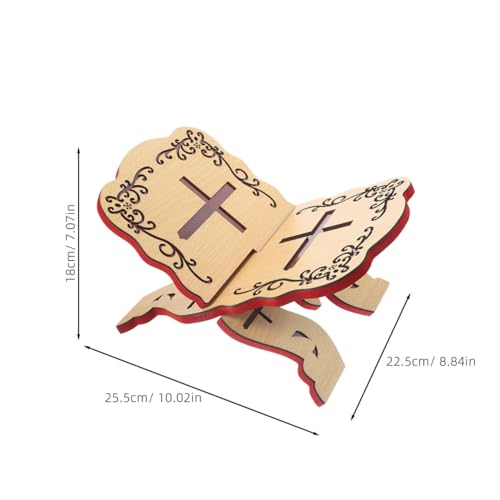 Operitacx Wooden Quran Stand, Traditional Foldable Rehal Rihal Book Holder for Reading Holy Books, Simple Prayer Display Stand for Mosque & Home Study, Religious for Eid Ramadan