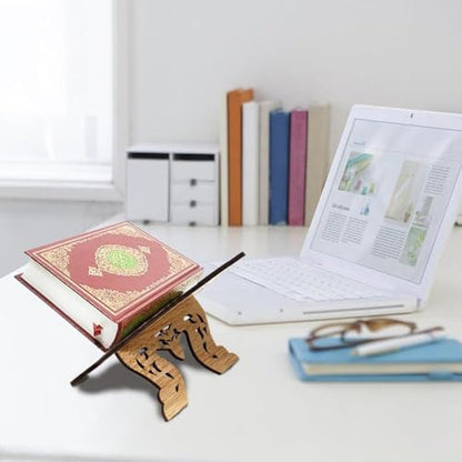 Wooden Quran Holder - Prayer Book Bible Stand, Wooden Quran Stand Desktop Book Stands for Display and Reading, Folding Book Stand Holder Eid Party Reading Supply