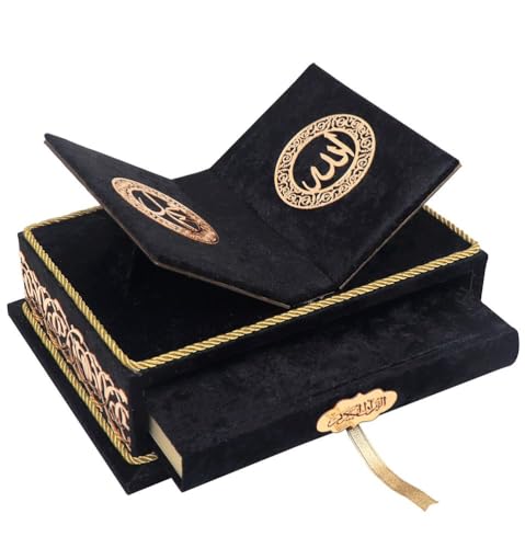 Modefa Holy Quran Keepsake Quran Rahle Holder Muslim Rayiha Gift Set (Black) - color: Black