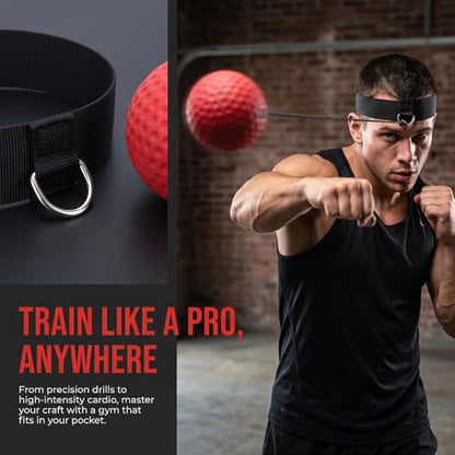 Head Mounted Boxing Reaction Ball Adjustable Headband Elastic Cord Reflex Trainer for Home Speed Training Stress Relief