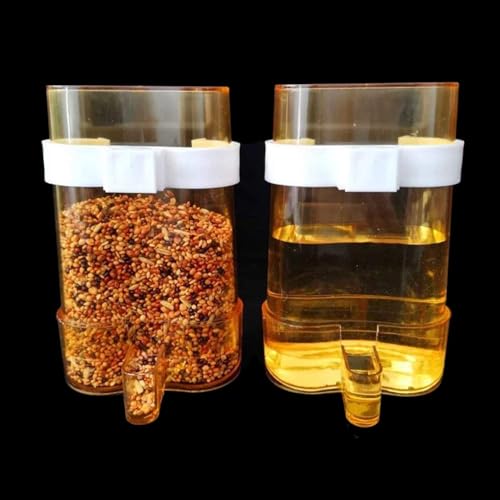 Parakeet Water Dispenser Parrot Water Feeder Bird Seed Container for Cage Cockatiel Cage Accessories Automatic Feeding for Budgies Finch Small Birds 2pcs - color: Coloured