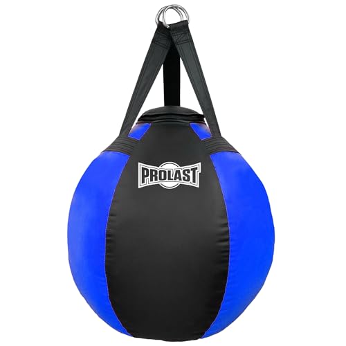 Wrecking Ball Heavy Punching Bag for Adults, Hook and Uppercut, Body Snatcher, Boxing, MMA, Muay Thai, 65 lbs, Classic - color: Blue / Black, style: Filled