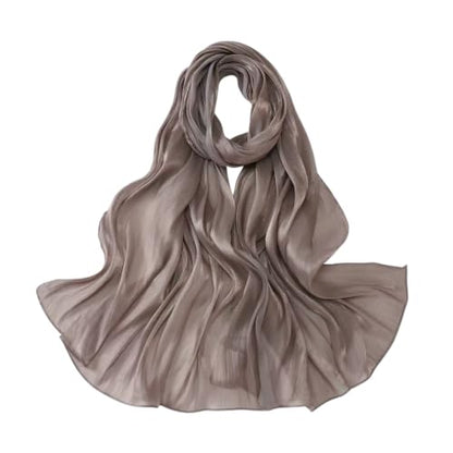 SUNDSGT Hijab Scarf for Women Silk Feeling Hijabs for Women Muslim Lightweight - color: Light Brown