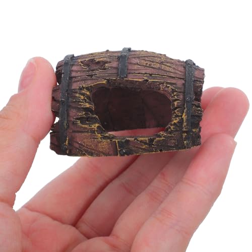 Fish Tank Barrel Decor: Aquarium Decoration Betta Cave Hideaway Tunnel - Resin Fish Tank Cave Hide for Aquarium Goldfish, Reptile, and Turtle