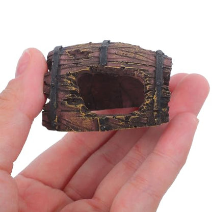 Fish Tank Barrel Decor: Aquarium Decoration Betta Cave Hideaway Tunnel - Resin Fish Tank Cave Hide for Aquarium Goldfish, Reptile, and Turtle