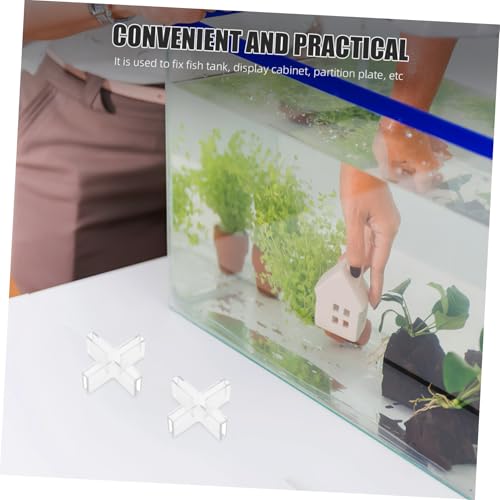 Cabilock 10Pcs Glass Fixation Clips for Aquariums Transparent Plastic Joining Bracket for Easy Installation Organization of Fish Tanks Suitable for Various Dimensions