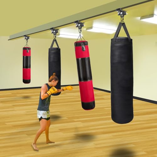 Punching Bag Hanger for I Beam 880 LBs Capacity Heavy Bag Mount Width Adjustable Boxing Bag Holder & Steel Beam Clamp for Beam - color: Beam Hanger & Carabiner (2 Pack)