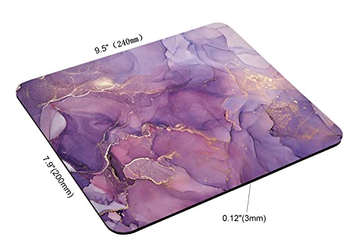 Purple Marble Gold Pattern Elegant Texture Mouse Pad for Office Computers&Laptop with Designs Printed, Non-Slip Rubber Base Mousepad Gaming Mouse Pads,9.5x7.9x0.12 Inch - color: TSP92