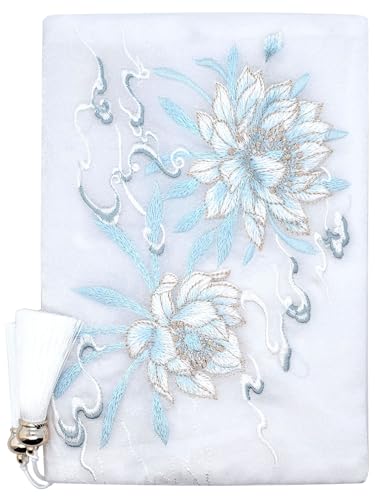 BLBMH 5.5x8.5 Fabric Bible Cover Non-Stretch | Built-in Bookmark | Handmade Washable Book Cover for Paperback Journal Privacy Reading Gift for Women - Epiphyllum - color: Epiphyllum, size: 8.5in