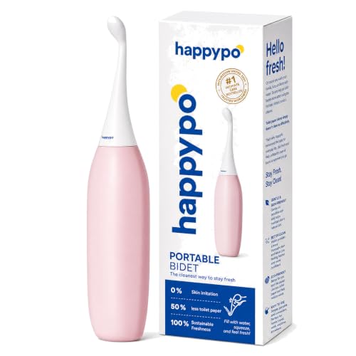 The Original HAPPYPO Portable Bidet l The Easy-Bidet 2.0 Replaces Wet Wipes and Shower Toilet l Portable Bidets Sprayer and Butt Shower for Travel - Peri Bottle Postpartum - Rose - color: Rose, size: Regular (300 ml)