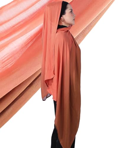 Special Ombre Modal Cotton Hijab Scarf for Women, Graceful Gradient Muslim Head Scarfs - color: Ombre Sunrise