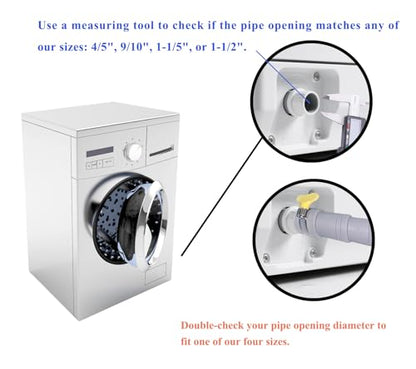 6.5ft Washing Machine Drain Hose Extension Kit - Universal for Washer, Dishwasher & Dehumidifier, 7-Piece Set with U-Bracket, 4 Clamps & Adapter - size: 6.5Feet