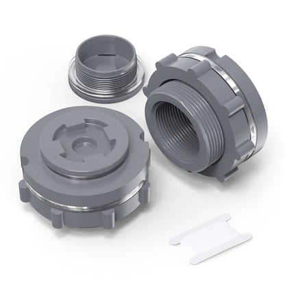 GASHER 2PCS PVC 1-1/2" Bulkhead Tank Connector Adapter Fitting with Plugs & Gasket for Water Tank, Rain barrels, Aquariums, Bathtubs and Sink - size: 1.5 Inch