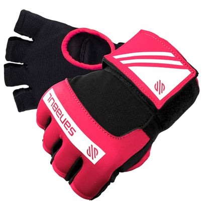 Sanabul Gel Boxing Hand Wraps for Men & Women Muay Thai MMA Kickboxing Quick Wraps Boxing Inner Gloves Wrist Knuckle Protection - color: Pink/White, size: Large-X-Large