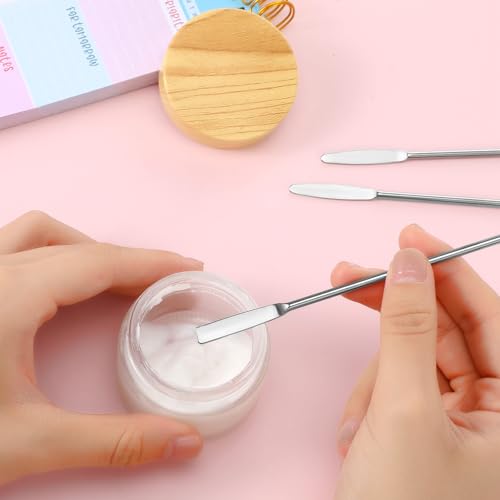 Molain 15 Pcs Small Metal Spatula, 6"Lab Spatula Double Ended Micro Spatulas Stainless Steel Mini Square/Round End for Mixing Cosmetics Kitchen Laboratories