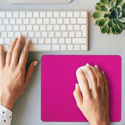 Modern Hot Pink Solid Color Mousepad Non-Slip Rubber Base Mouse Pads for Computers Laptop Office Desk Accessories Mouse pad 7.9 x 9.5 in - color: Pink