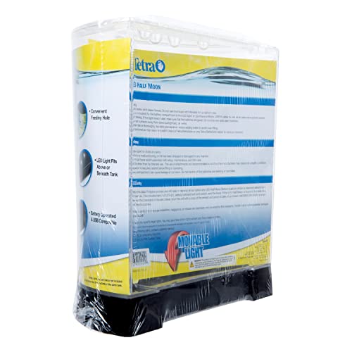 Tetra 1 Gallon Half Moon Small Fish Tank w/Movable LED Light, for Betta & Gold Fish, Aquarium | (Pack of 3) - size: 9"W,10.5"H,4.5"D (Pack of 3)