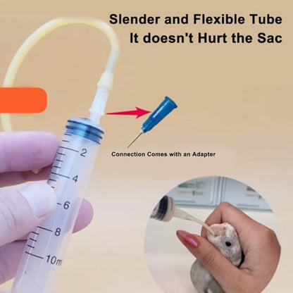 Small Animal Feeding Tube, Puppy Stomach Tube & Kittens NG Tube Kit | For Newborn Pets, Young Birds, Neonatal. Set of 10 Tubes + 1 Syringe (4.7 in) - size: 4.7 in