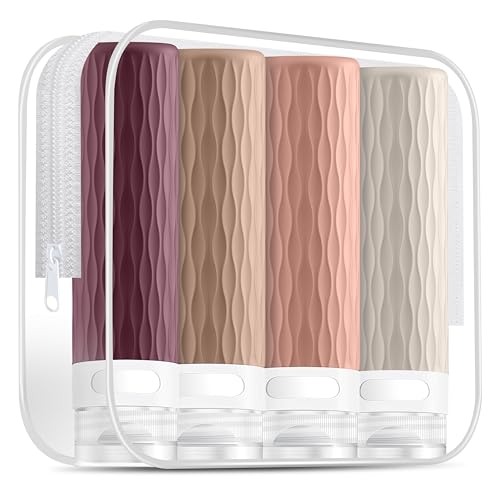 Travel Size Bottles for Toiletries, TSA Approved Travel Containers 3.4oz - color: SmokeViolet,Nude,SandPink,Starlight