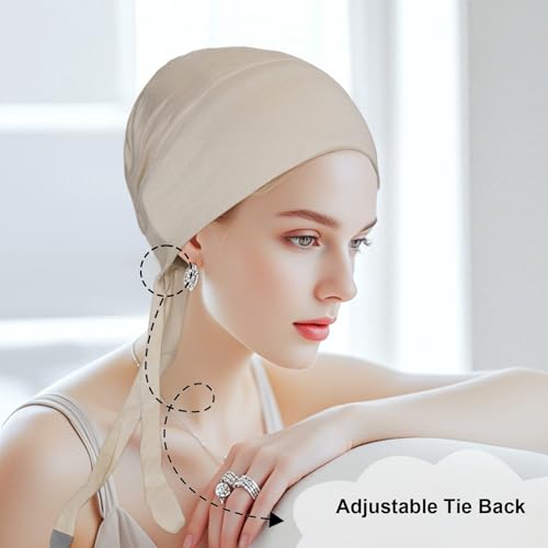 5Pcs Islamic Muslim Under Hijab Cap Inner UnderScarf for women Inner Under Scarf Hat Hijab Cap with Tie Back Closure - color: White\khaki\snowdrop\pink\beige