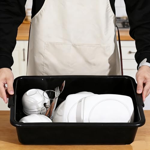 Commercial Bus Tubs, Bus Box/Tote Box, Set of 4, Black (23 L) - size: 23 L