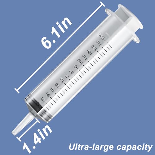 2 Pack Large Syringes, Large Plastic Garden Industrial Syringes for Scientific Labs, Measuring, Watering, Refilling, Filtration Multiple Uses (150 ML) - size: 150 ML