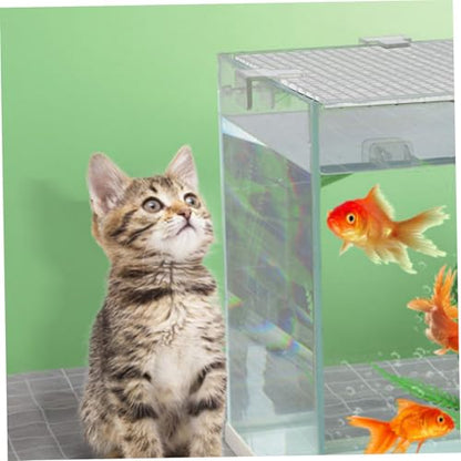 Fish Tank Cover, Aquarium Lid 4Pcs 12x12 Gridding Fish Tank Lid Anti-Jump Cat-Proof Aquarium Hood with 6 Clamp Breathable Cuttable Nonopaque Cover