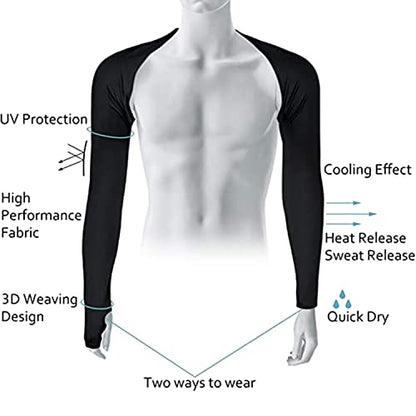 Women’s Cooling Shawl with Finger Holes – UV Protection Shrug, Breathable Sun Sleeves for Driving, Golf & Outdoor Sports - color: White