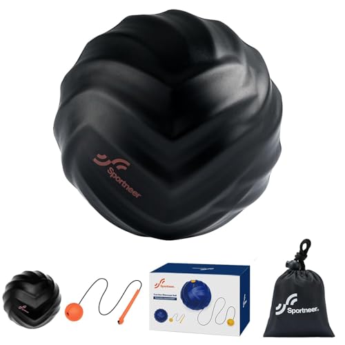Sportneer Massage Lacrosse Ball with String, Deep Tissue Massager for Back Myofascial Release, Shoulder Trigger Point Therapy & Foot Plantar Fasciitis, Full Body Relaxation, Greasy Black - color: Greasy Black