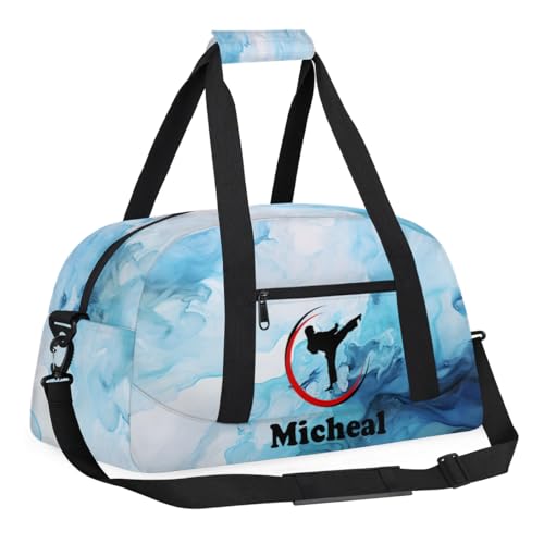 Personalized Martial Art Bag Duffel Bag for Girls, Custom Taekwondo Karate Bag Overnight Bags for Travel Weekender Practice Traning - color: Option 12