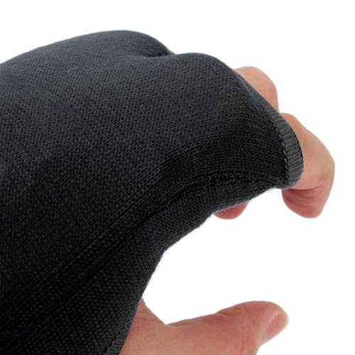 Keenso 2 Pcs Gel Knuckle Guard Boxing Gloves Hand Wraps, Anti Slip Half Finger Inner Gloves for Kickboxing with Wrist Support (Black)