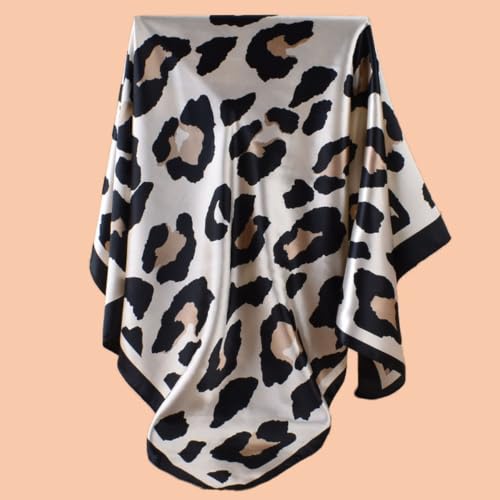 Head Scarf Hair Neck Scarves for Women Purse Bag Scarfs for Handbag Silky Satin Square Headscarf Fashion Hair Bandanas - color: Black White 2