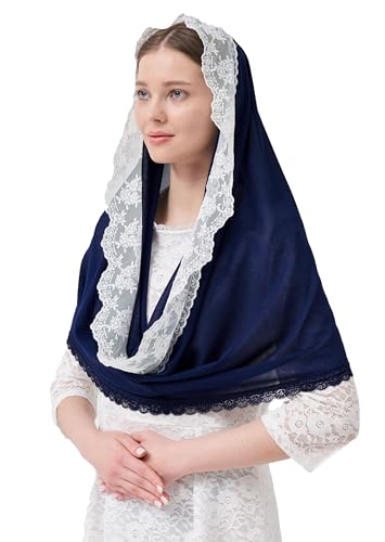 Leimandy Infinity Chapel Veil Hijab Scarf Head Wrap for Muslim V96 - color: Navy