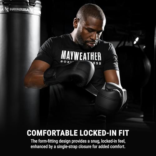 Hayabusa Mayweather Contender Boxing Gloves for Men and Women - color: Black, size: 16oz
