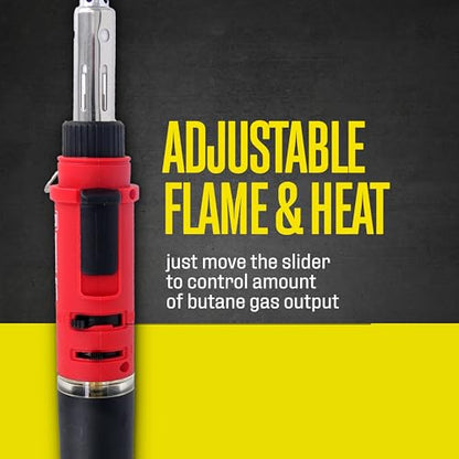 Berkling BSG-568 Portable Butane Cordless Soldering Iron, 3-in-1 Soldering, Jewelry & Heat Shrink Torch, Mini Cordless Heat Gun, Self-Igniting, Adjustable Flame, Up to 90-Min Runtime