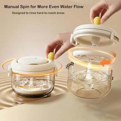 Denture Bath Cup，Retainer Cleaner Case Box,Night Mouth Guard Case Holder,Storage Soak Container with Drain Tray for Travel Cleaning with Mirror and Brush (Beige) - color: Beige