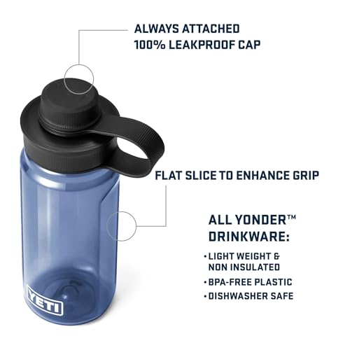 YETI Yonder Water Bottle with Yonder Tether Cap, Lightweight, Leakproof and BPA-Free - color: King Crab, size: 20 Ounces
